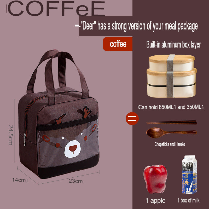 Student Cute Lunch Box Bag With Rice Portable Lunch Bag Insulated Lunch Bag Oxford Cloth Lunch Bag