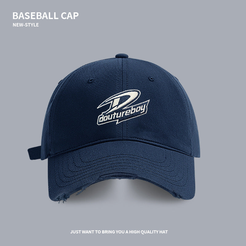 High-quality letter baseball cap for women in spring and summer, of trendy brand wide brim, versatile, big head and face, small peaked cap