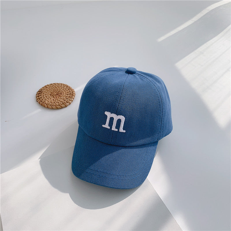 Letter embroidery children's baseball cap spring and summer girls baby summer hat handsome baby boy cute peaked cap