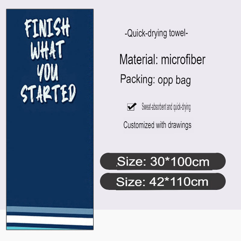 Marathon running event sports towel custom absorbent microfiber sports towel with full printed pattern logo