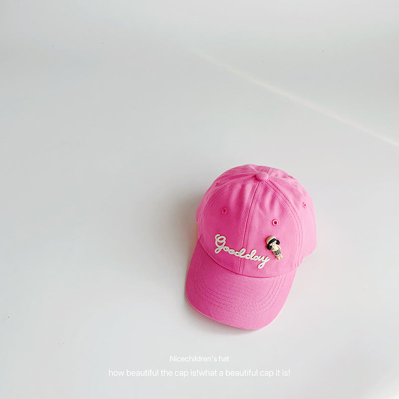 Summer children's soft top baseball cap candy color boys and girls small fresh and cute cartoon baby sun protection hat