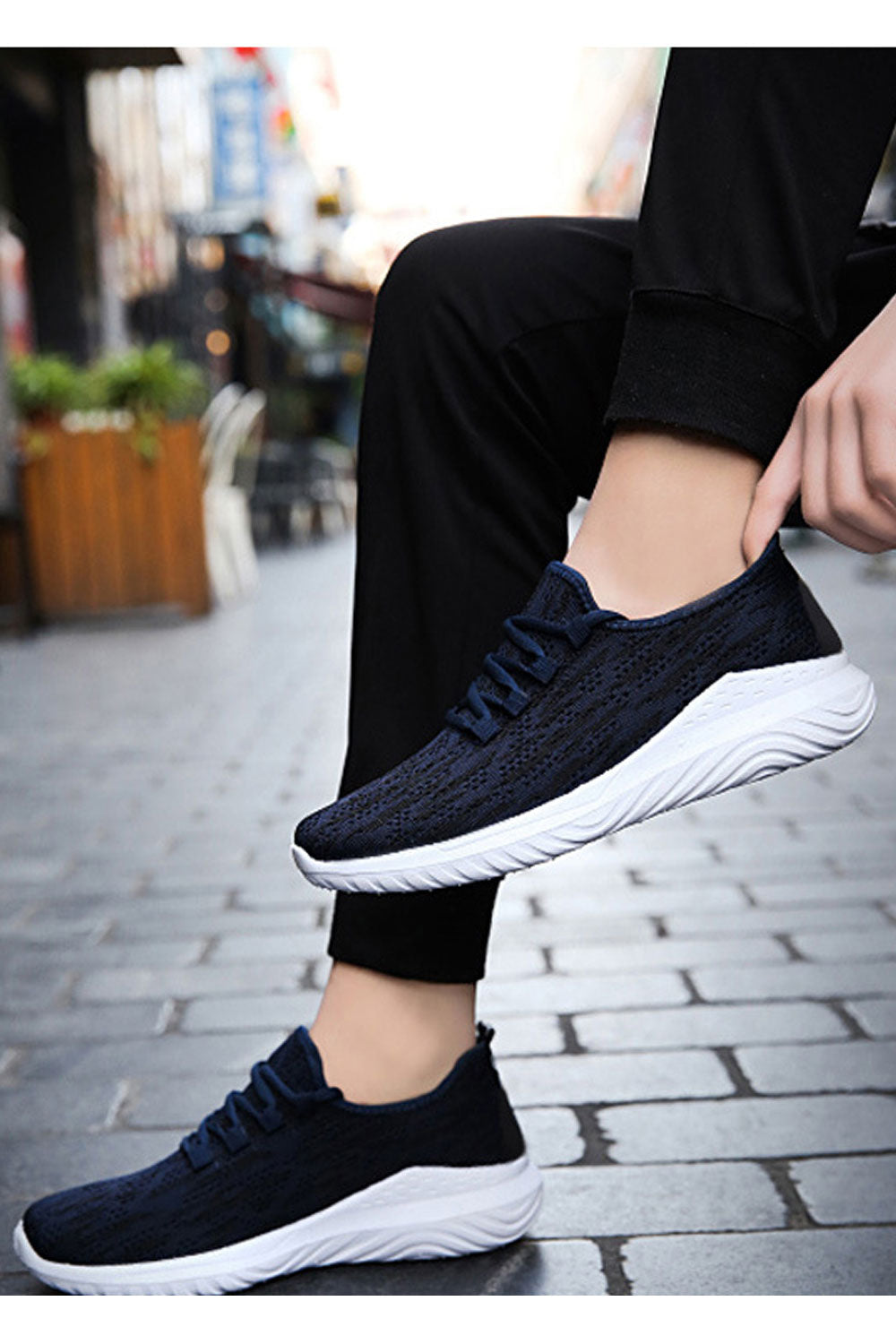 Men Relaxed Fit Inner Collar Flat Rubber Soled Classy Striped Pattern Lace Up Sneaker Shoes
