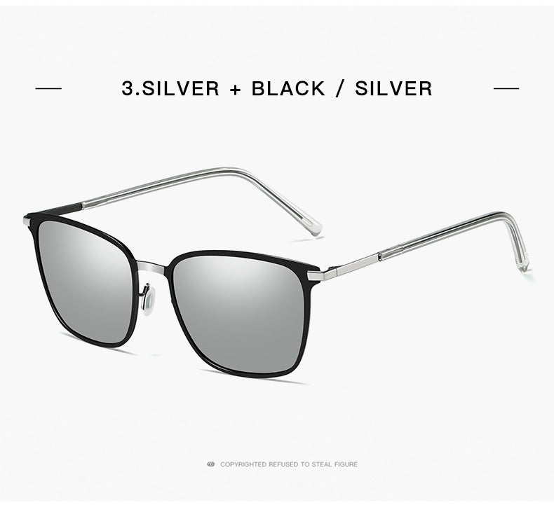 Men's sunglasses new square frame polarized sunglasses P0864 metal driver night vision goggles sunglasses