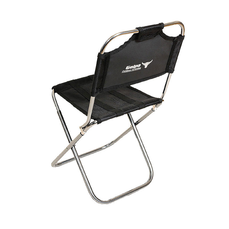 Outdoor Mountaineering Folding Chair Camping Barbecue Aluminum Alloy Back Chair Portable Fishing Chair Train Stool Old Man