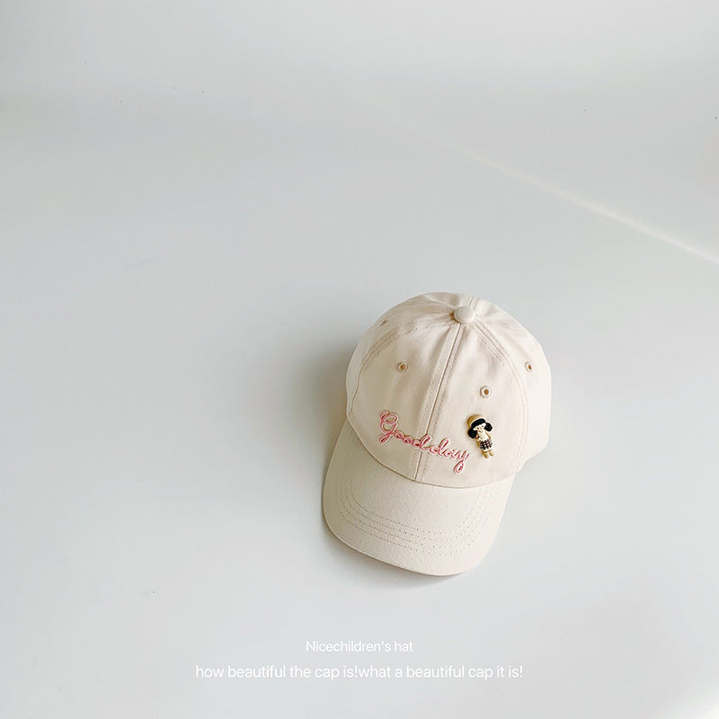 Summer children's soft top baseball cap candy color boys and girls small fresh and cute cartoon baby sun protection hat