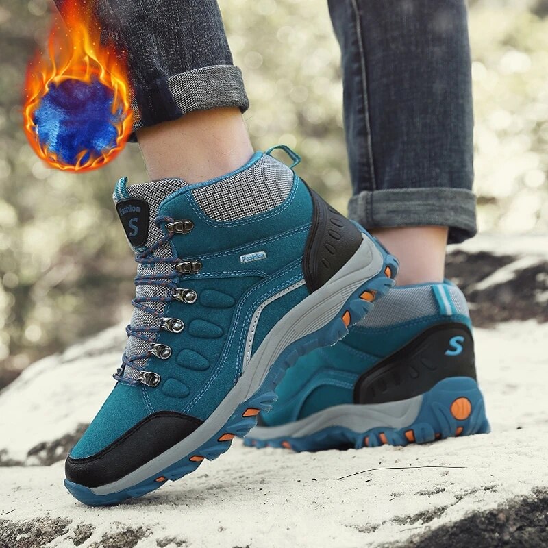 Women High Quality Plush Winter Hiking Shoes Outdoor High Top Warm Camping Casual Sneakers - WHS50189