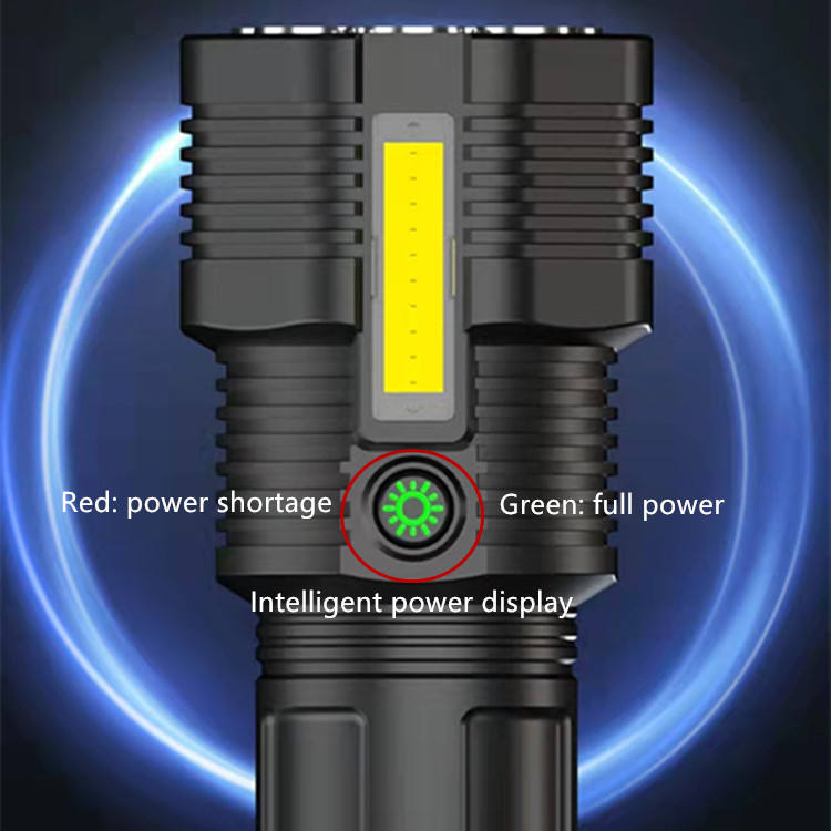 New Product Strong Light Flashlight With Cob Usb Rechargeable Multi-Functional Ultra-Bright Porous Led Outdoor Searchlight