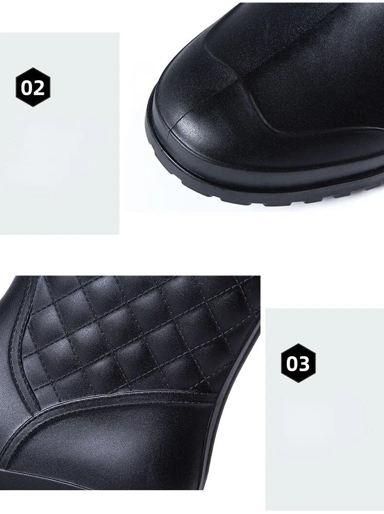 Women New Rainboots Plaid Casual Boots Fashion  Mid-Calf Rain Boots - WRB50151