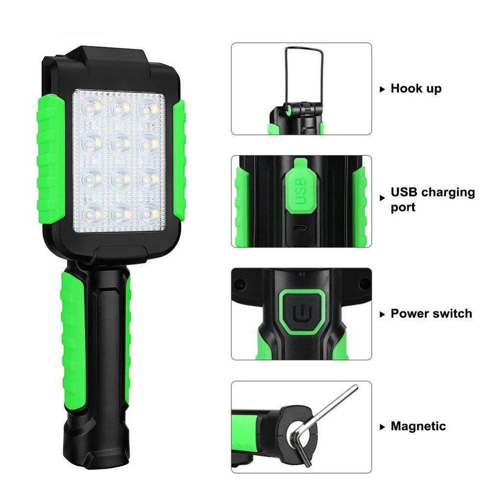 Multifunctional Maintenance Emergency Lighting Car Inspection Light Handheld Magnet Usb Charging Dual Power Work Light