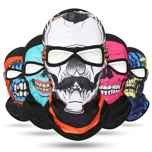 Motorcycle and bicycle equipment sweat-absorbent breathable skull cover outdoor sports neck cover riding fishing sun protection mask