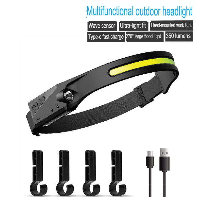 New Usb Charging Waterproof Dual Light Source Night Running Headlamp Outdoor Mountaineering And Camping Induction Headlamp