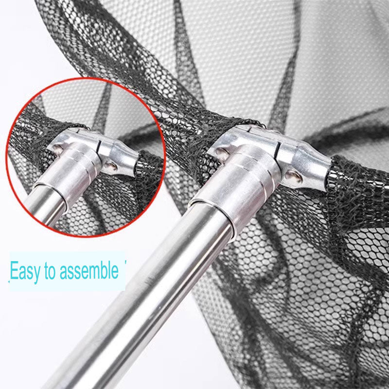 Stainless steel fishing net, telescopic rod, net head, fishing rod, fishing net, folding net pocket, fishing gear set