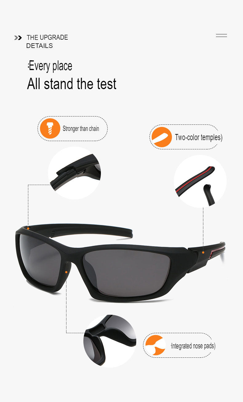 Outdoor sports polarized sunglasses, trendy men's driving anti-glare sunglasses, small frame anti-UV glasses