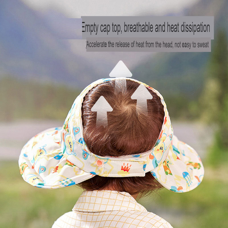 Baby soft brim shell hat for boys and girls large brim sun protection hat baby sunshade fisherman hat