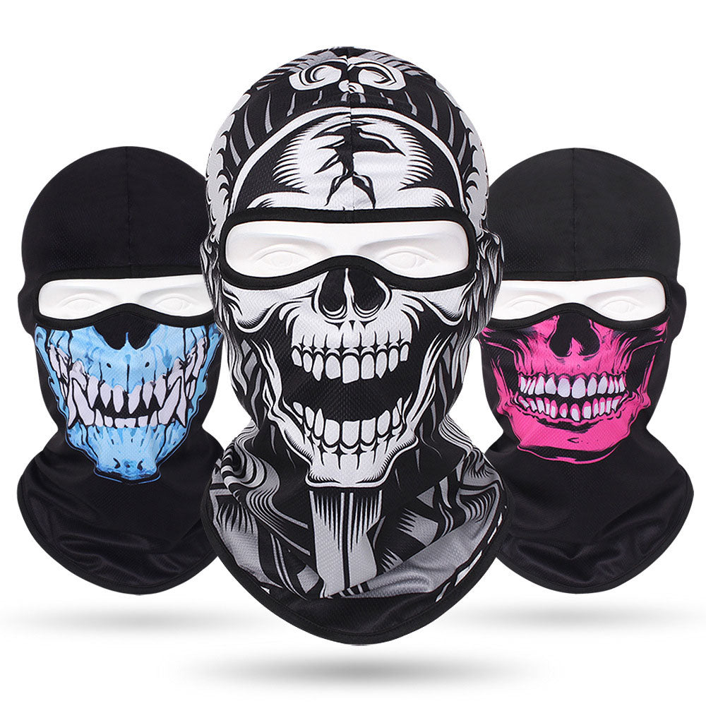 Quick-drying sweat-absorbent breathable skull mask for men and women outdoor cycling headgear skull neck scarf bicycle sun protection neck cover