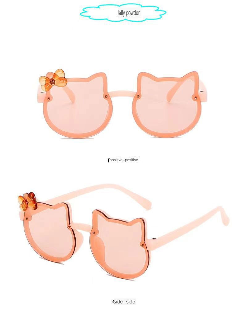 New two-ear bow cat glasses cute baby sunglasses trendy sunshade children's sunglasses