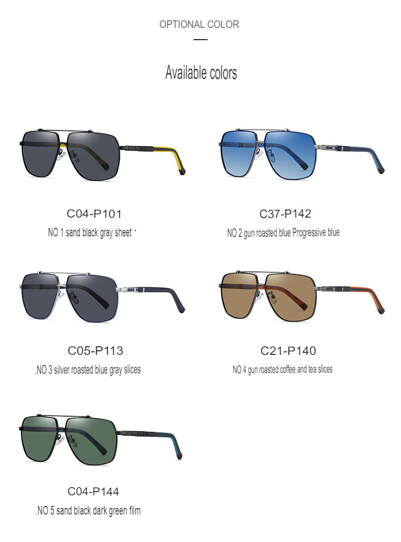 New polarized sunglasses travel driving sunshade sunglasses 6321 versatile two-color square frame men's sunglasses