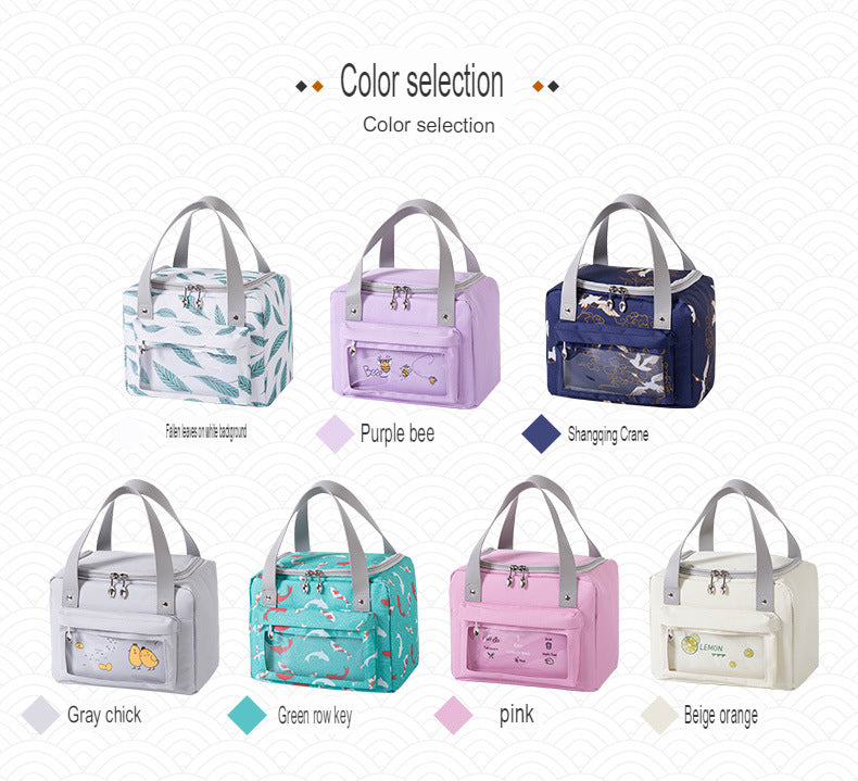 Lunch Bag Oxford Cloth Thermal Bag Student Portable Lunch Bag Outdoor Picnic Lunch Box Bag