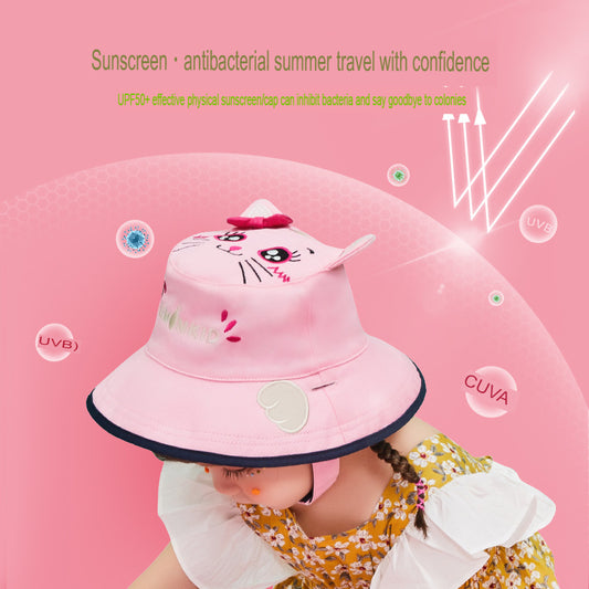 outdoor reversible sun protection summer hat for children reversible three-dimensional cartoon sun hat fisherman hat