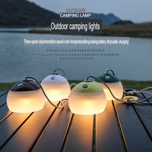 Camping light waterproof high brightness LED camping light multifunctional atmosphere light Type-c rechargeable hanging light outdoor light