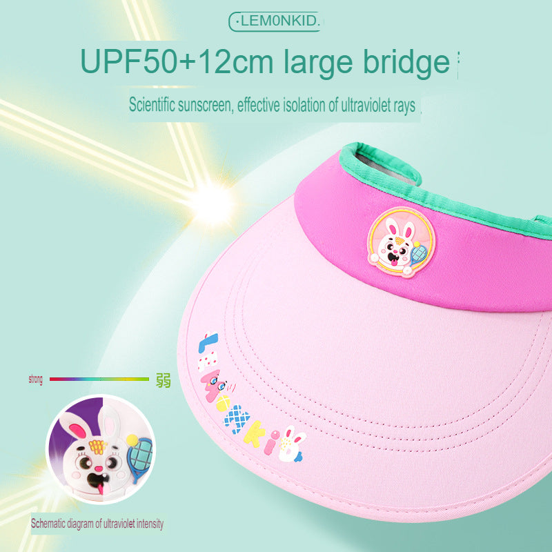 Children's sun hat summer boys' sun hat anti-UV girls' sun hat baby empty top hat large brim