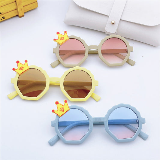 Little Crown style children's sunglasses baby glasses fashionable sunglasses cute little crown men's and women's sun visors sun protection