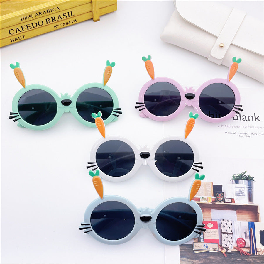 Cute Rabbit Children's Cartoon Glasses Trendy Sunglasses Boys and Girls Sunscreen Children's Sunglasses Cute Baby