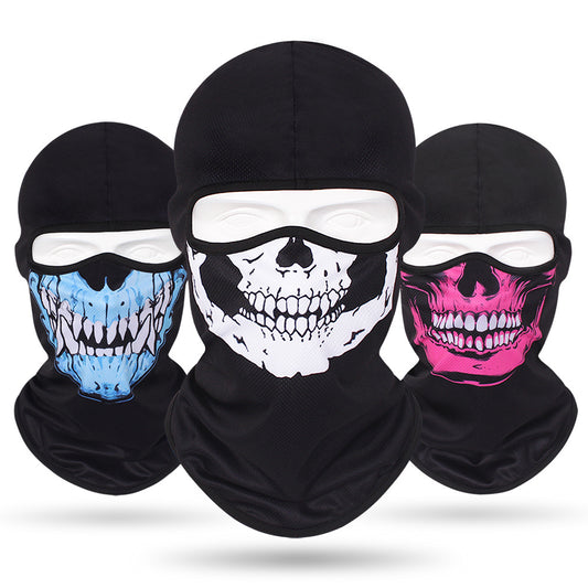 Quick-drying sweat-absorbent breathable skull mask for men and women outdoor cycling headgear skull neck scarf bicycle sun protection neck cover