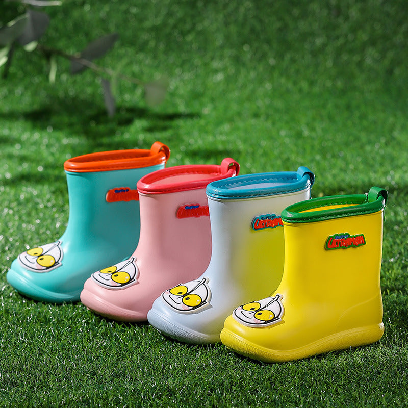 Children's rain boots, baby rain gear, rain boots, cartoon waterproof middle-aged water shoes, kindergarten cartoon children's rain boots