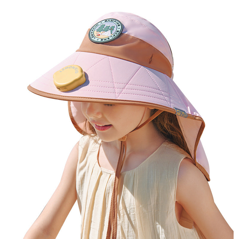 Children's Fan Sun Hat Boys and Girls Sun Hat Summer Empty Hat Big Hat Treasure Sun Hat