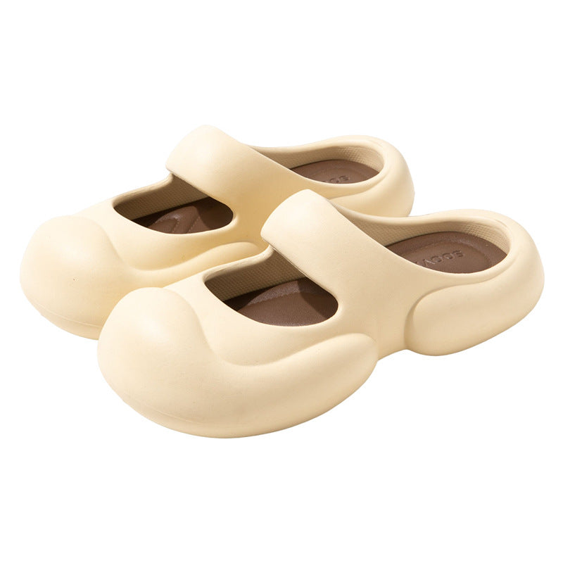 Summer women's toe-toe slippers, ins trendy for girls, outdoor beach slippers, non-slip EVA slippers that feel like shit.