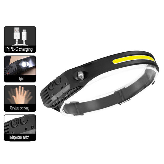 New Led Mini Multi-Function Wave Sensor Headlamp Cob Outdoor Adventure Fishing Strong Light Flashlight