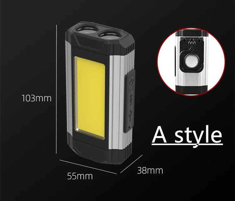 New LED work auto repair lamp USB rechargeable repair lamp with magnet holder multi-function COB bright flashlight