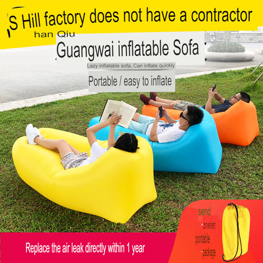 Internet celebrity outdoor lazy inflatable sofa Douyin inflatable bed portable air sleeping bag single folding camping air cushion