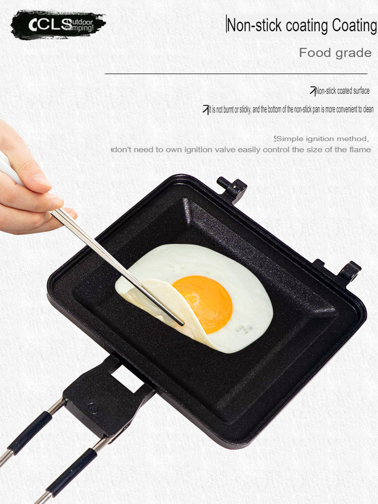 Portable Folding Sandwich Pan Multifunctional Outdoor Home Breakfast Non-Stick Frying Pan Picnic Bread Frying Pan