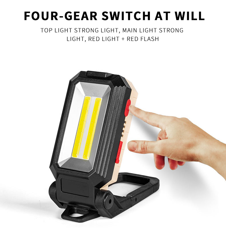 New Led Work Light Usb Rechargeable Repair Light With Magnet Holder Foldable Bright Flashlight