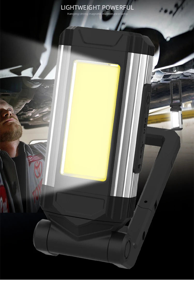 New LED work auto repair lamp USB rechargeable repair lamp with magnet holder multi-function COB bright flashlight