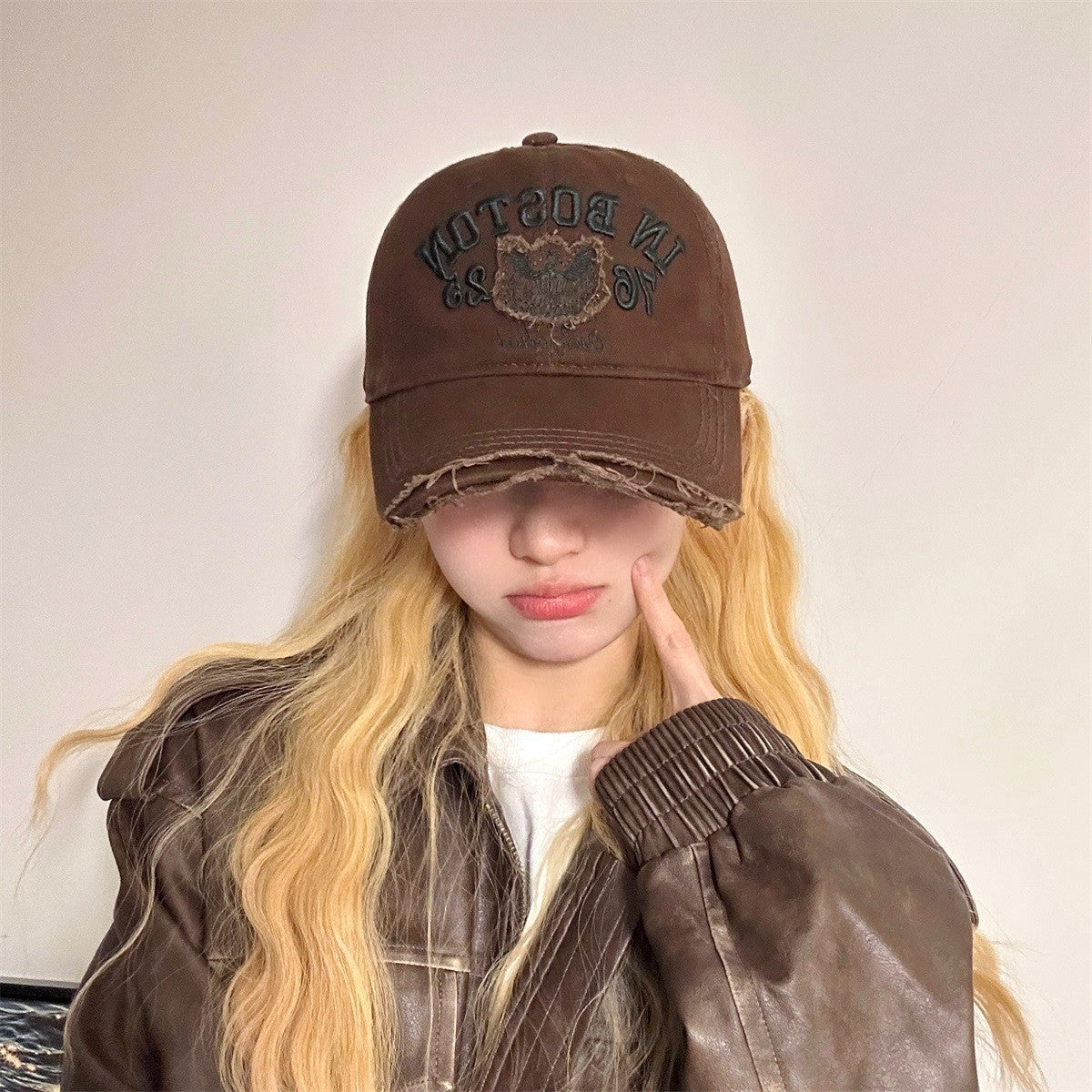 New style fashionable hole letter embroidered duck cap for women, casual and versatile soft top baseball cap, sun protection and visor, trendy