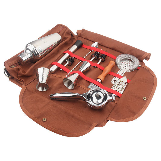 Bartending Kit Portable Bar Bartending Bag Outdoor Picnic Camping Canvas Bartending Kit