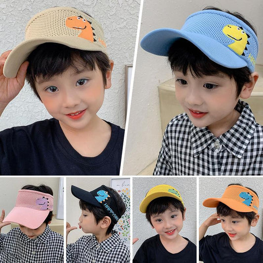 Children's empty top hat, boy's dinosaur sun hat, girl's big brim hat, summer sunshade hat, baby duck tongue sun hat