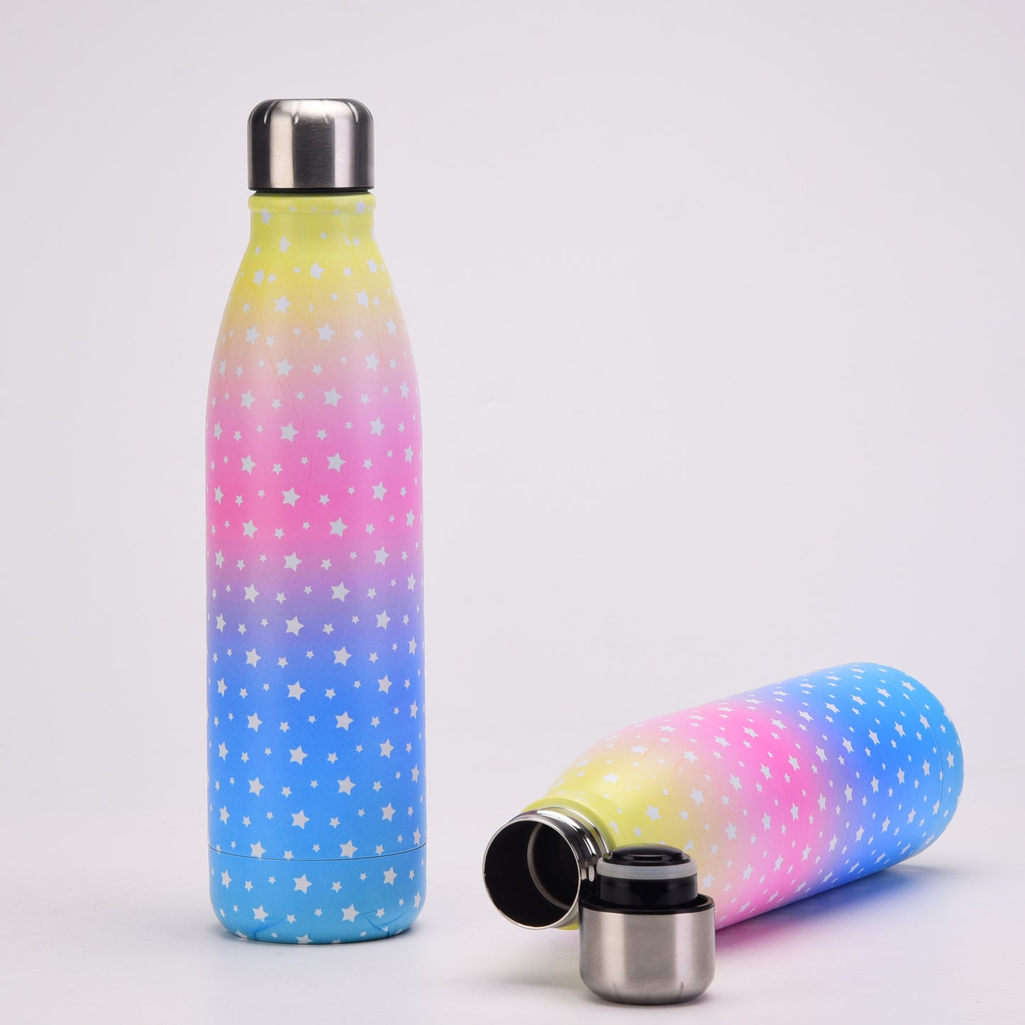 New Coke Bottle Thermos Cup Creative Starry Sky Gradient Coke Bottle Outdoor Portable Handle Sports Water Cup