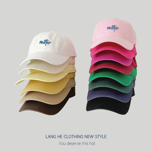 Letter matter baseball cap spring and summer fashion versatile men's and women's parent-child children's sun protection duck cap