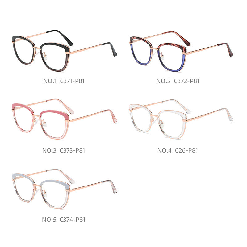 New anti-blue light glasses fashion glasses frame two-color frame spring temples