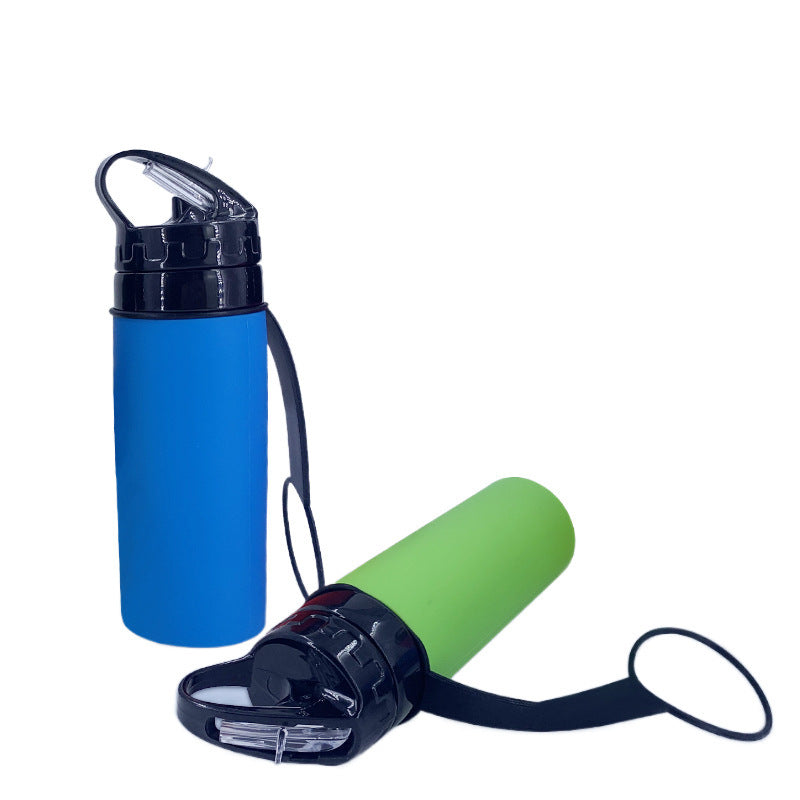 Outdoor Silicone Sports Water Bottle 450ml Ready-Made Foldable Portable Water Cup Platinum Level Gift Cup