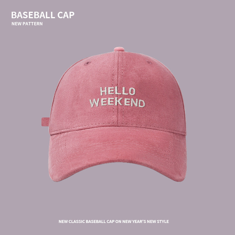 Peaked cap for women, all-match, small face, big head circumference, high-quality brushed baseball cap, wide brim, versatile for couples