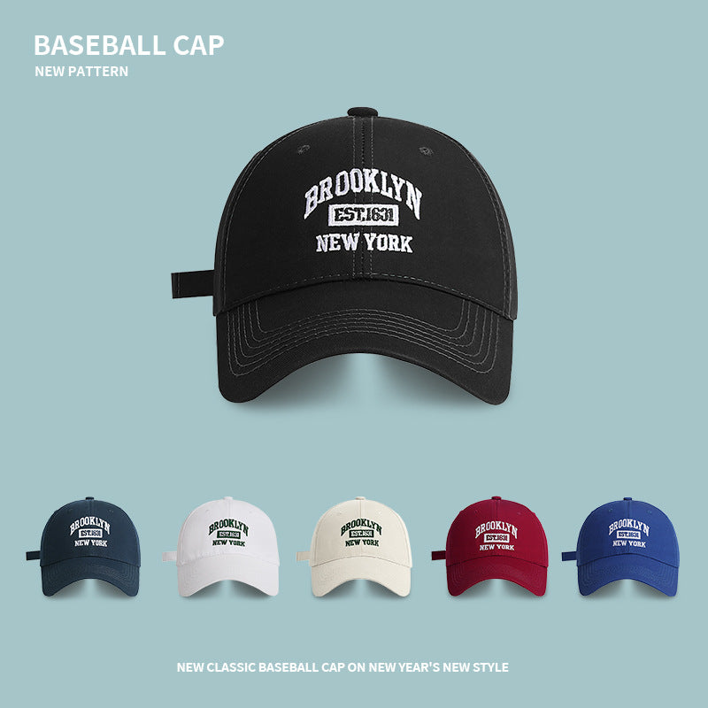 Baseball cap for women ins big head circumference soft top baseball cap showing face small street photo couple trend ins duck tongue hat