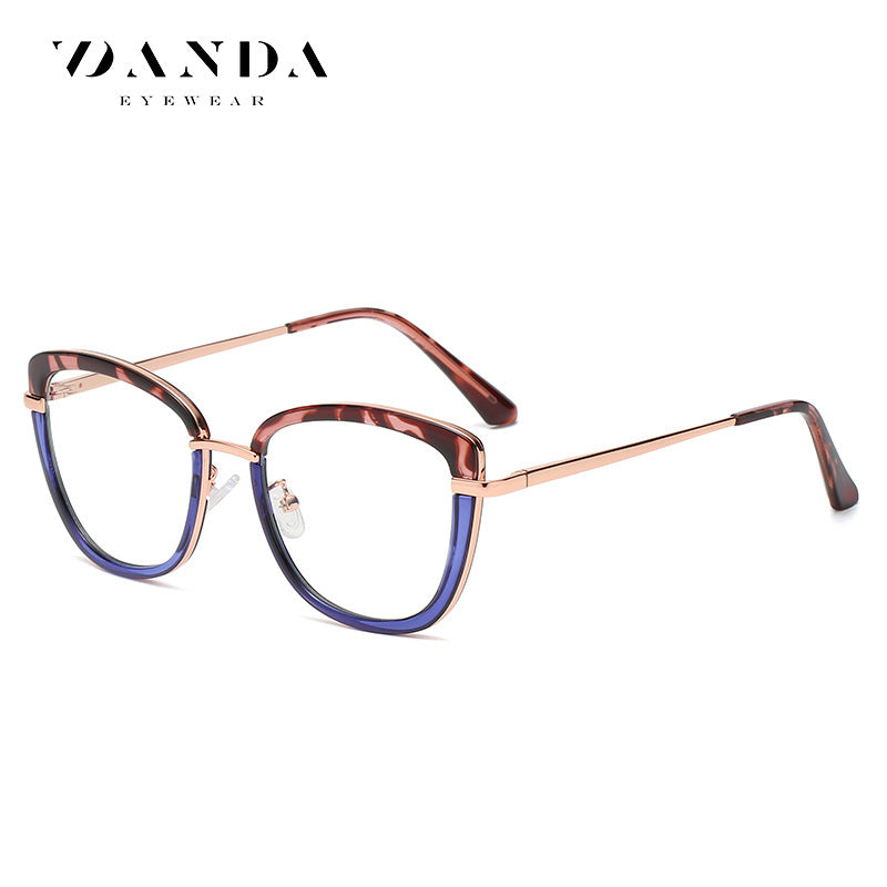 New anti-blue light glasses fashion glasses frame two-color frame spring temples