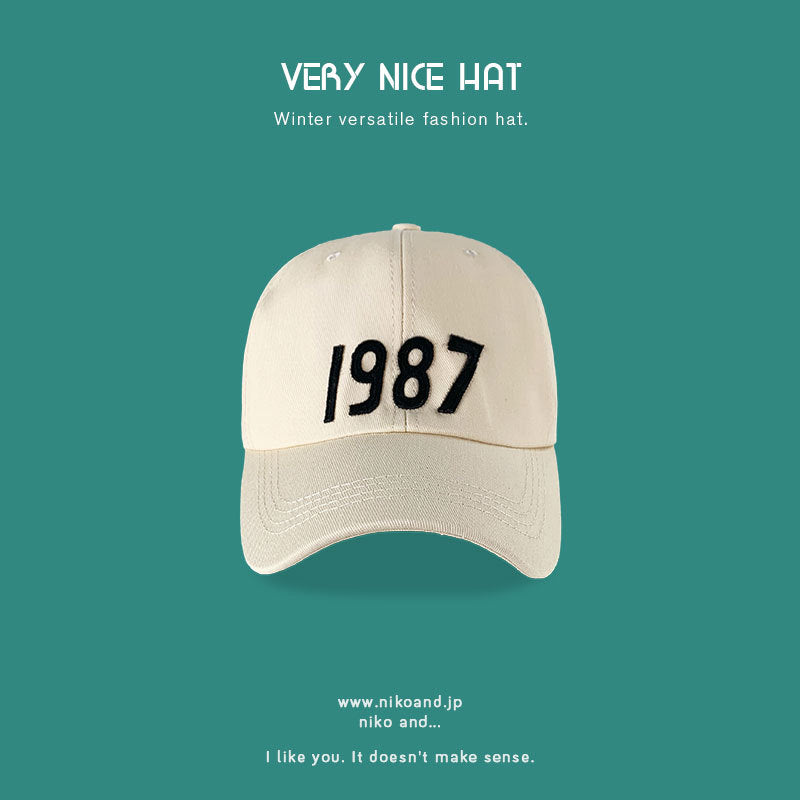 Baseball caps for women spring new 1987 popular versatile ins peaked cap men's soft top hat