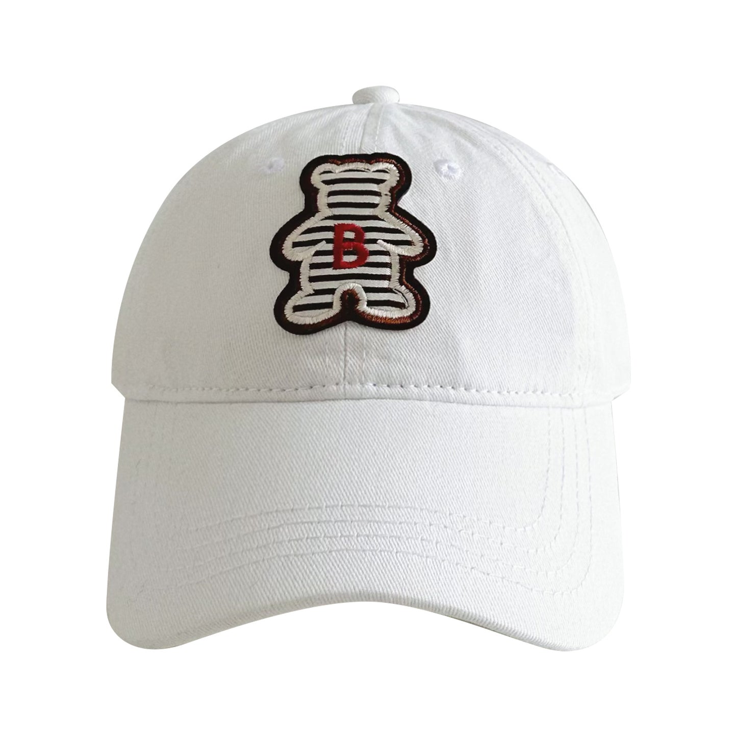 Spring and summer striped letter B cartoon bear parent-child baseball cap for boys and girls sun visor cap style sun protection hat