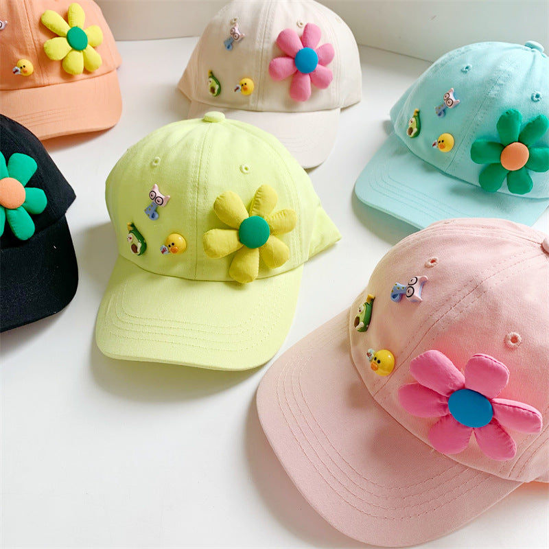 Cartoon Sunflower Children's Baseball Cap Summer Cotton Girls Duck Hat Cute Casual Versatile Sun Hat